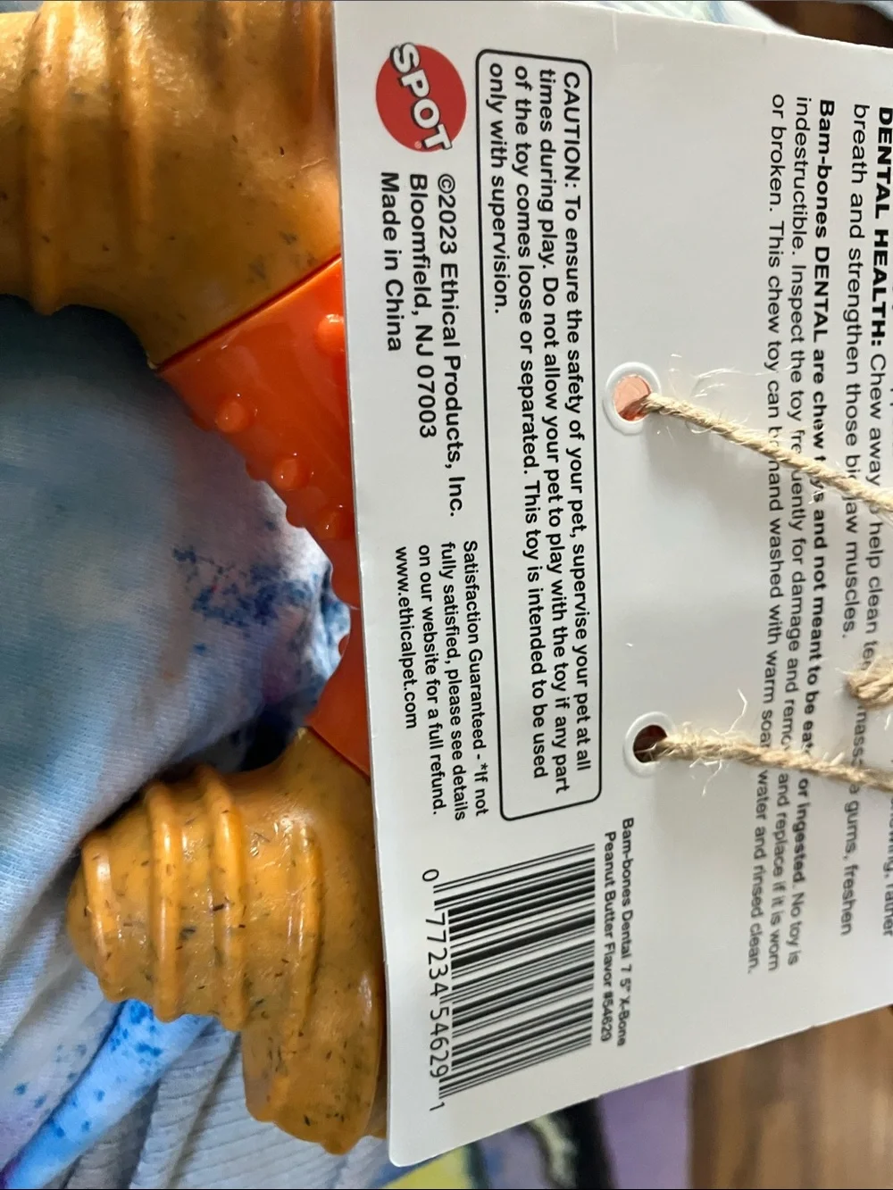 Spot Bam-Bones Dental Dog Toy — Orange and Tan